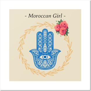 Moroccan Girl Hamsa Evil Eye Posters and Art